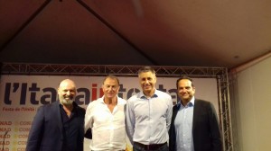 de biasi sul palco del pala conad con bonaccini, stoytchev e marani